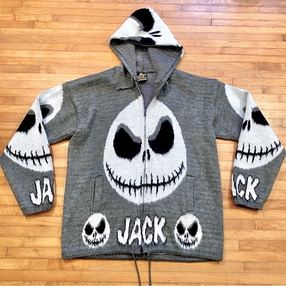 Nightmare Before Christmas Hoodie Jack Skellington Hooded Sweatshirt Sweater XL